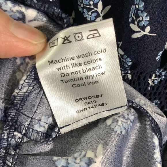 Draper James Navy Floral Peasant Dress - Picture 8 of 8